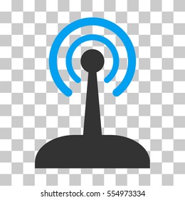 Radio Control Joystick vector pictograph. Illustration style is flat iconic bicolor blue and gray symbol on a transparent background.