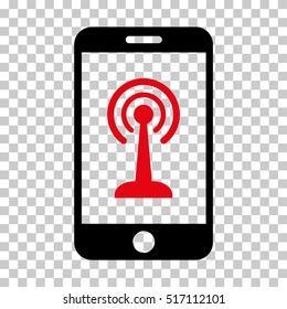 Radio Control Smartphone EPS vector icon. Illustration style is flat iconic bicolor intensive red and black symbol.