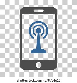 Radio Control Smartphone icon. Vector illustration style is flat iconic bicolor symbol, cobalt and gray colors, transparent background. Designed for web and software interfaces.