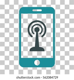 Radio Control Smartphone vector pictogram. Illustration style is flat iconic bicolor soft blue symbol on a transparent background.