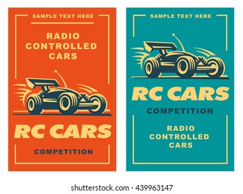 Radio controlled machine, RC, radio controlled toys design elements for emblems, icon, labels
