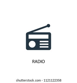 radio creative icon. Simple element illustration. radio concept symbol design from music collection. Can be used for web and mobile.