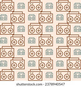 Radio design colorful repeating elements seamless pattern vector illustration background