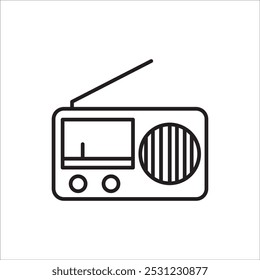 Vector de contorno de icono de diseño de radio