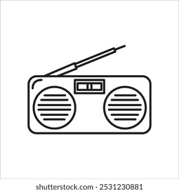 Vector de contorno de icono de diseño de radio