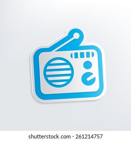Radio design on white background,clean vector