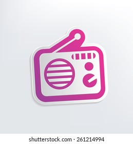 Radio design on white background,clean vector