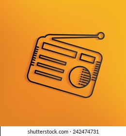 Radio design on yellow background,clean vector