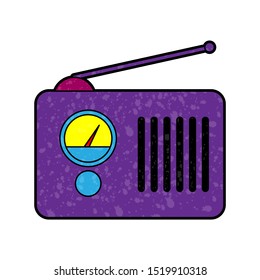 radio design vector with texture. retro style color