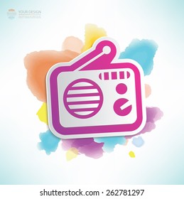 Radio design,water colour design,clean vector