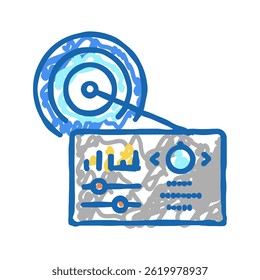 radio device doodle icon sketch vector. radio device sign. isolated symbol illustration