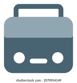 Radio device with a handle support isolated on a white background