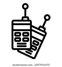 Symbol für Funkgeräte, Umrandungsvektor. Computer bleiben. Teamtreffen