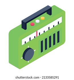 Radio device isometric editable icon

