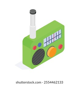 Radio device isometric icon in modern style, premium vector