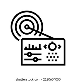 radio device line icon vector. radio device sign. isolated contour symbol black illustration