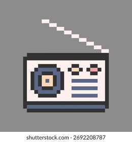 Dispositivo de radio retro pixel art