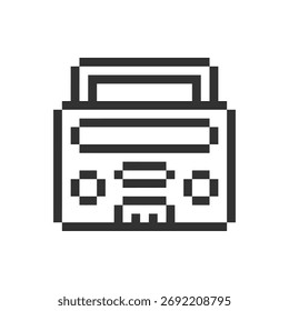 dispositivo de rádio retro pixel art