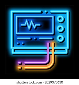 radio diagnosis equipment neon light sign vector. Glowing bright icon radio diagnosis equipment sign. transparent symbol illustration