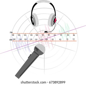 Radio DJ for design. vector art and illustration.