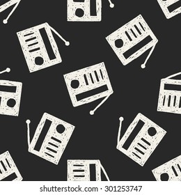 radio doodle drawing seamless pattern background