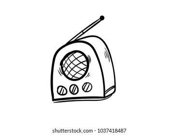radio doodle icon vector
