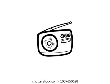 radio doodle icon vector 