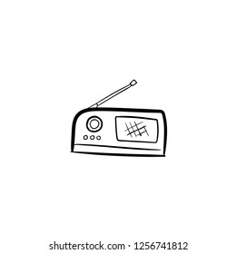 radio doodle icon vector