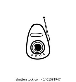 radio doodle icon vector drawing han draw