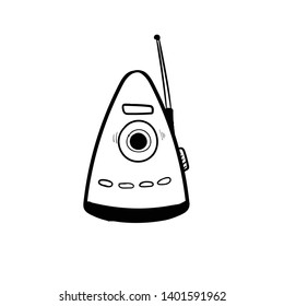 radio doodle icon vector drawing han draw