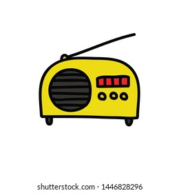 radio doodle icon, vector illustration
