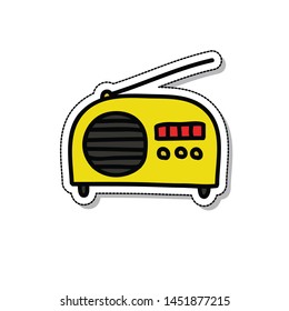 radio doodle icon, vector illustration