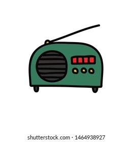 radio doodle icon, vector illustration