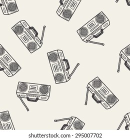radio doodle seamless pattern background