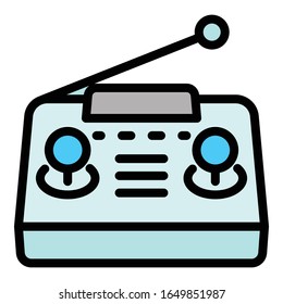 Radio drone control icon. Outline radio drone control vector icon for web design isolated on white background