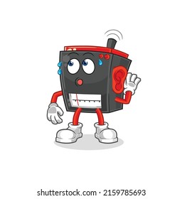 radio eavesdropping vector. cartoon character