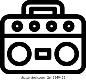 radio editable cartoon style sticker vector