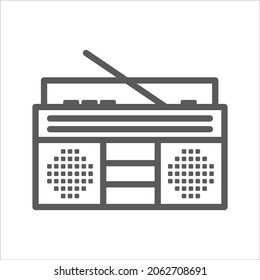 Icono de vector de línea simple de dispositivos electrónicos de radio