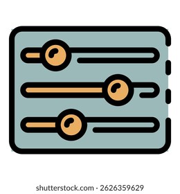Radio equalizer icon. Outline radio equalizer vector icon color flat isolated