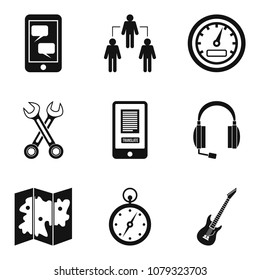 Radio exchange icons set. Simple set of 9 radio exchange vector icons for web isolated on white background