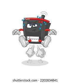 radio fart jumping illustration. character vector