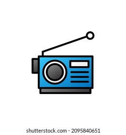 Ilustración de vectores de iconos de línea con relleno de radio