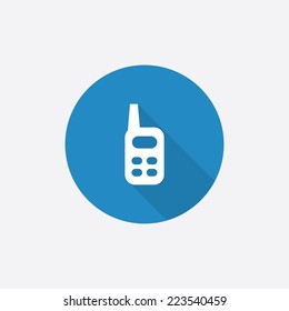 radio Flat Blue Simple Icon with long shadow, isolated on white background  