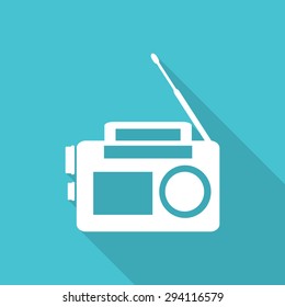 radio flat icon with long shadow.