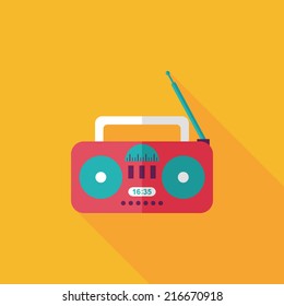 Radio flat icon with long shadow,eps10