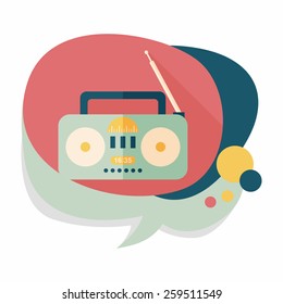 Radio flat icon with long shadow,eps10