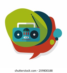 Radio flat icon with long shadow,eps10