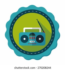 Radio flat icon with long shadow,eps10