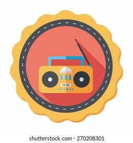 Radio flat icon with long shadow,eps10