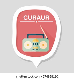 Radio flat icon with long shadow,eps10